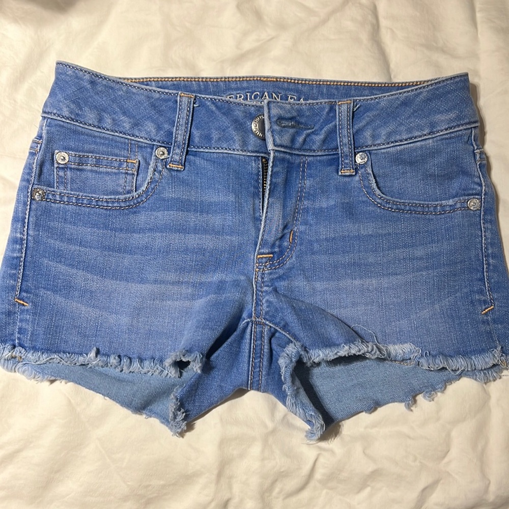 AE denim shorts